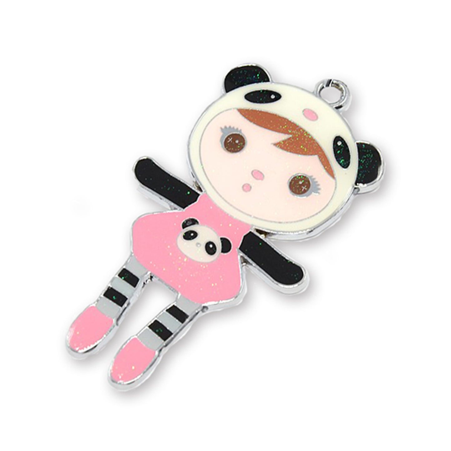 1 x Kawaii panda girl, large enamel charm