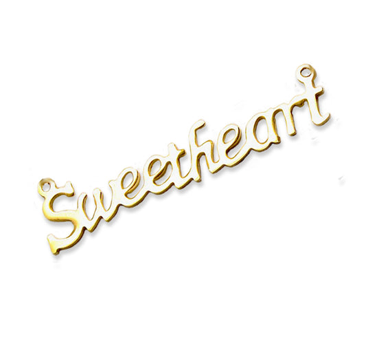 Sweetheart metal word charm