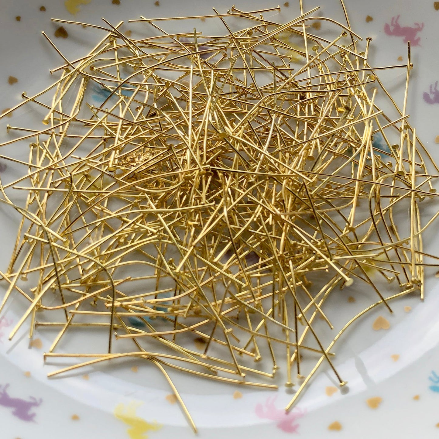 50 gold plated head pins