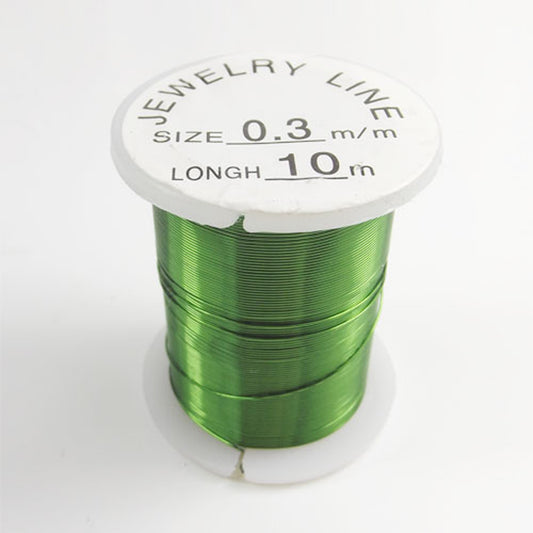 10m reel green colour 0.3mm brass wire