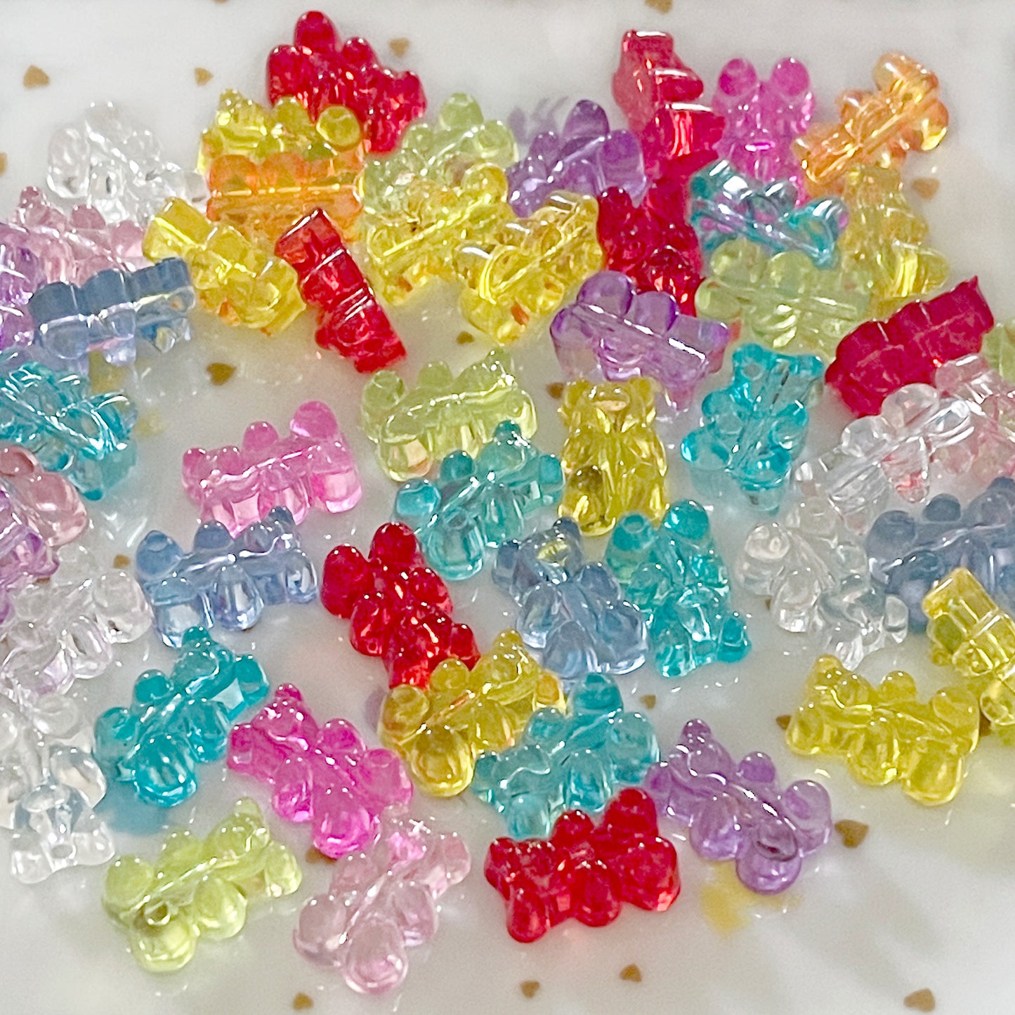 10 x Gummy Bear transparent beads