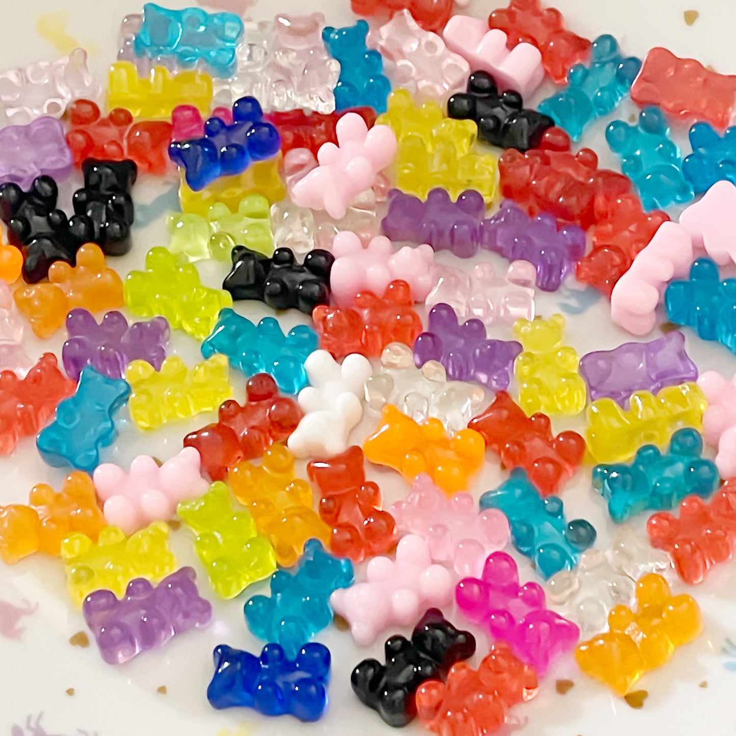 10 gummy Haribo bear cabochons