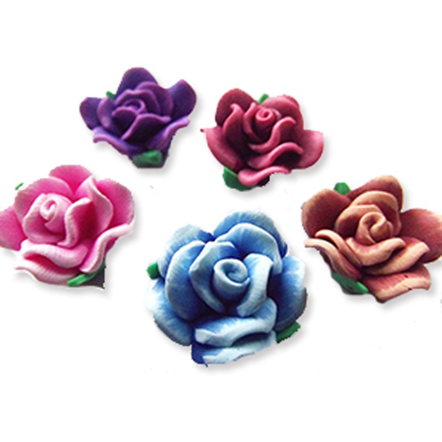 10 polymer clay flower beads 20mm