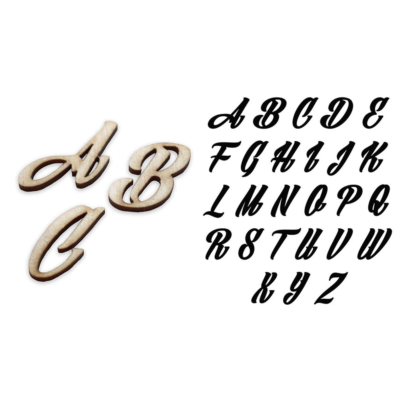 Handwriting font letter wood blank, Any letter & size