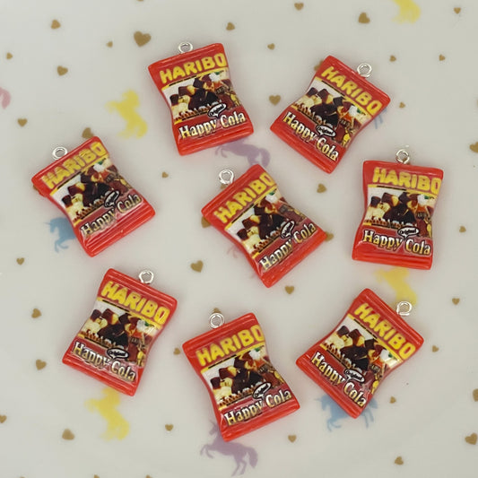 4 Haribo Cola bottle resin charms