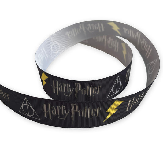 Deathly hallow Harry Potter grosgrain ribbon, 1 metre x 2.5cm