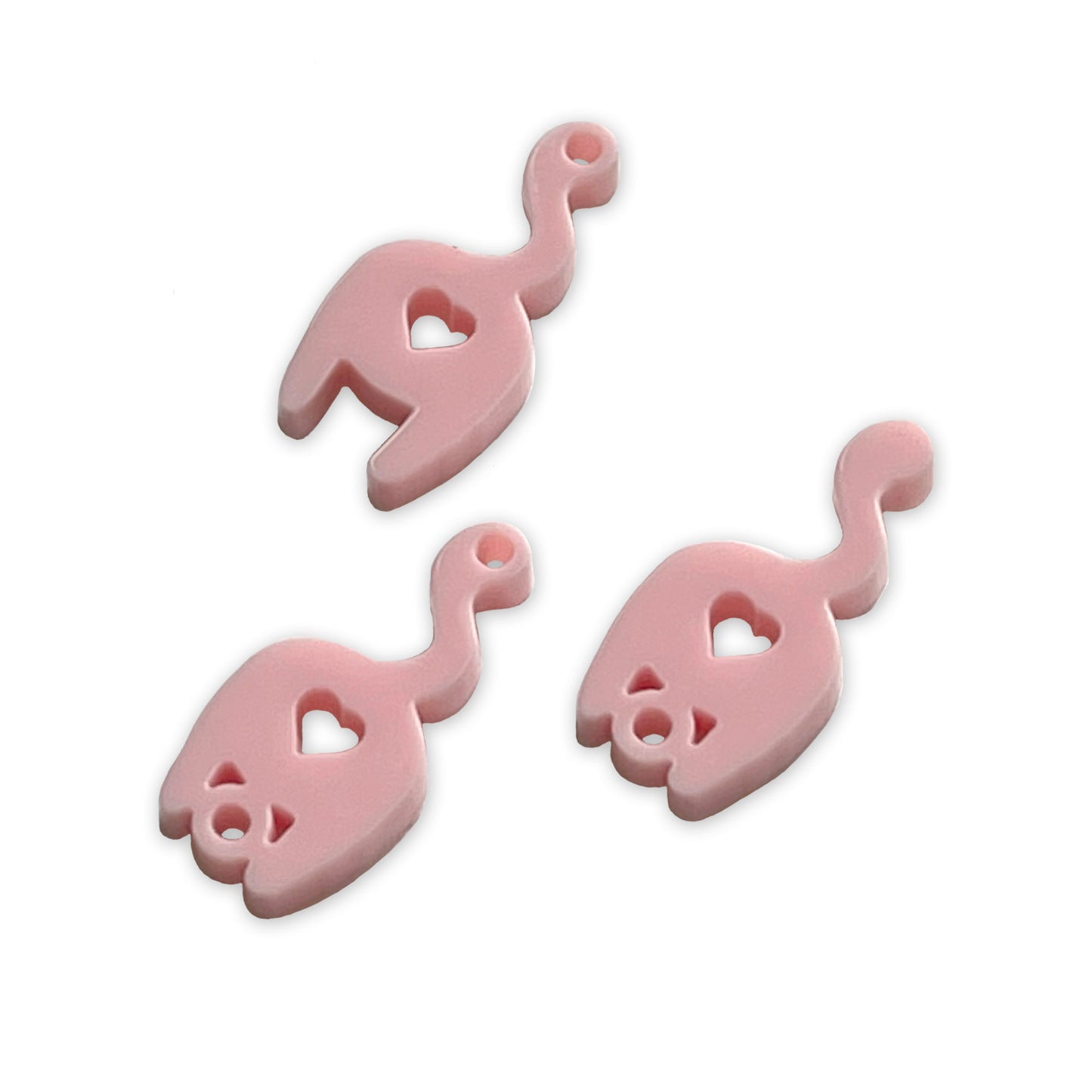 8 Heart cat bum link shapes, 2cm