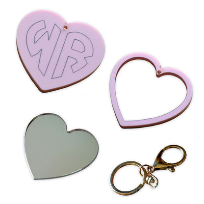 Custom initials 'Heart' mirror kit