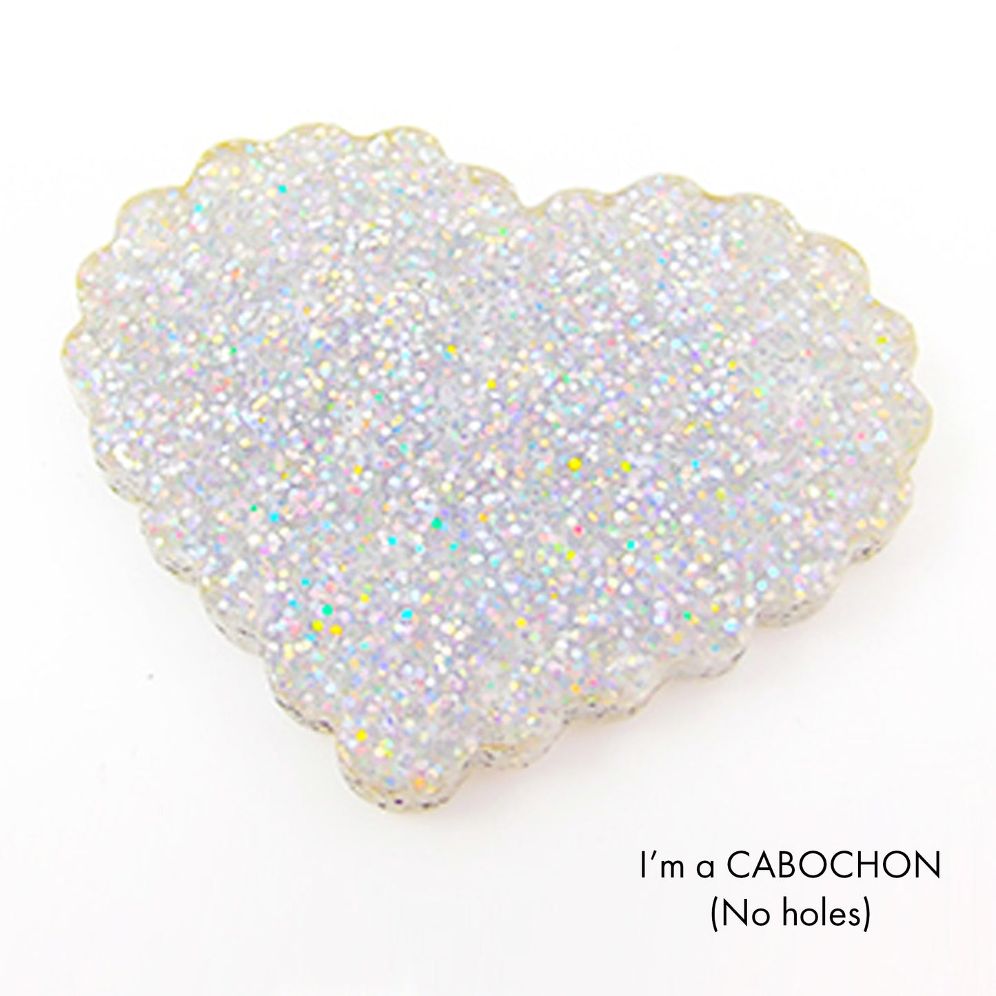 Cabochon scalloped heart laser cut