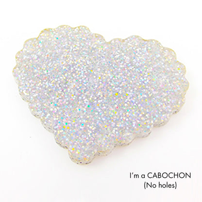 Cabochon scalloped heart laser cut