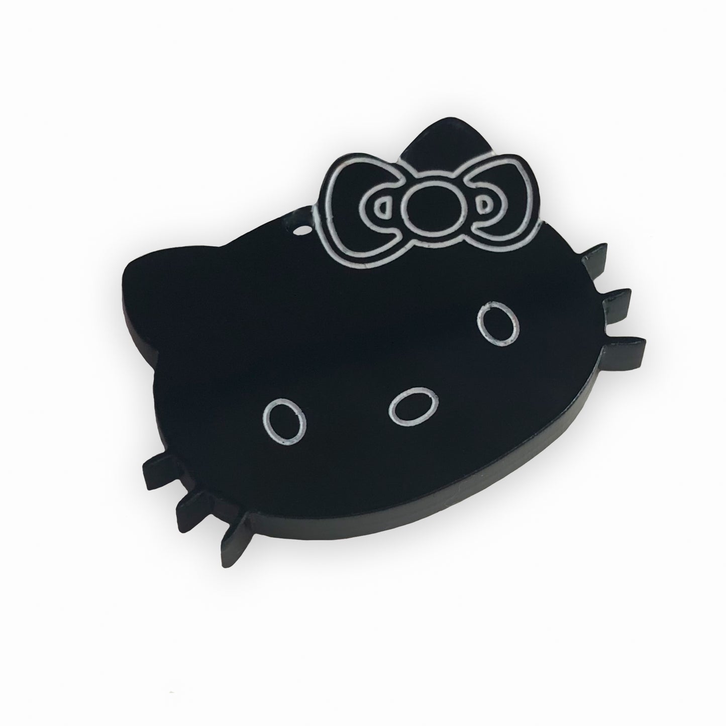 Engraved Hello Kitty face laser cut charm