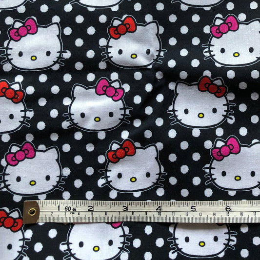 Hello kitty polkadot fabric offcut