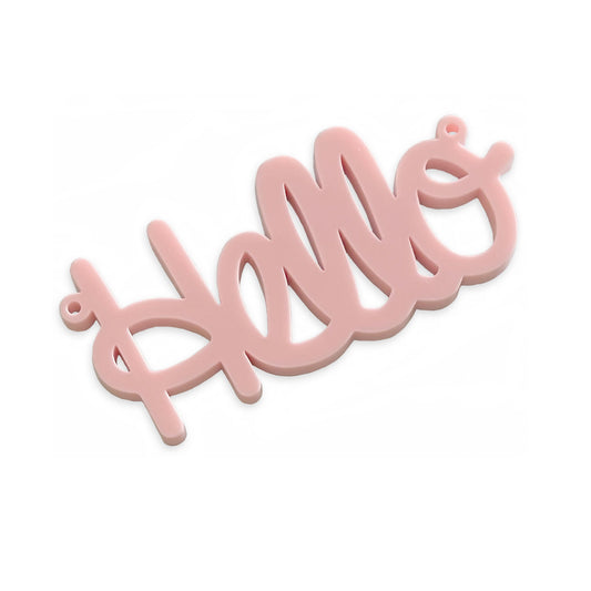 Hello laser cut word charm