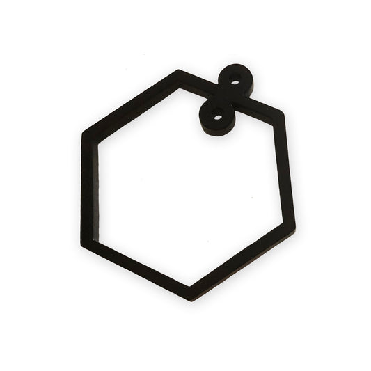 Hexagon frame with hanging loop, laser cut charm