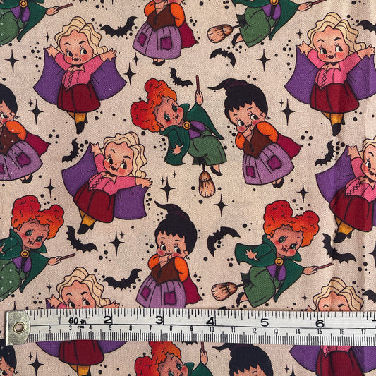Hocus Pocus chibi 100% cotton fabric