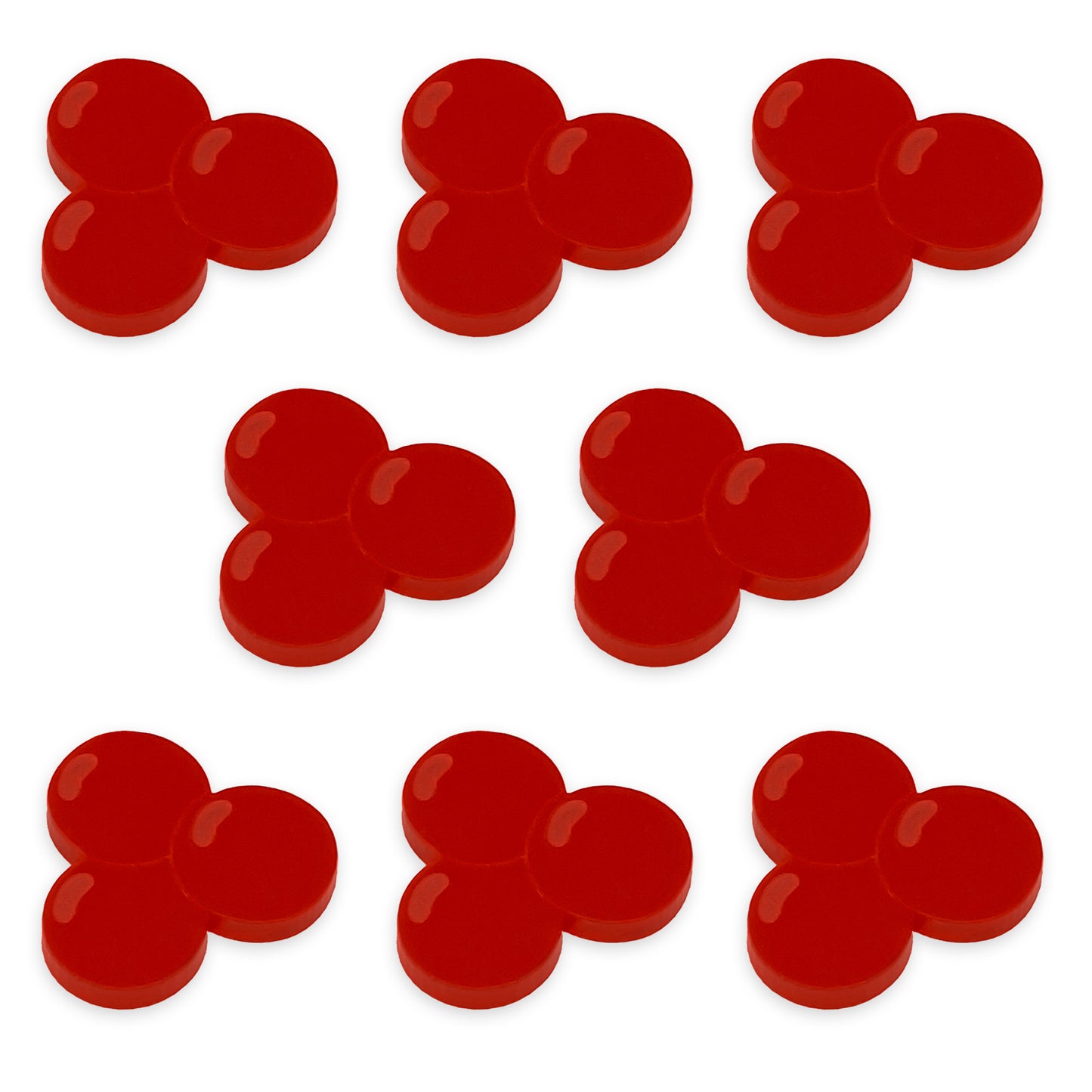 8 Berry (holly) cabochons, laser cut