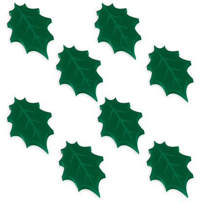 8 Holly leaf cabochons, laser cut