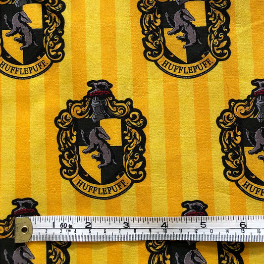 (DISCONTINUE) Hufflepuff potter 100% cotton fabric, HALF METRE