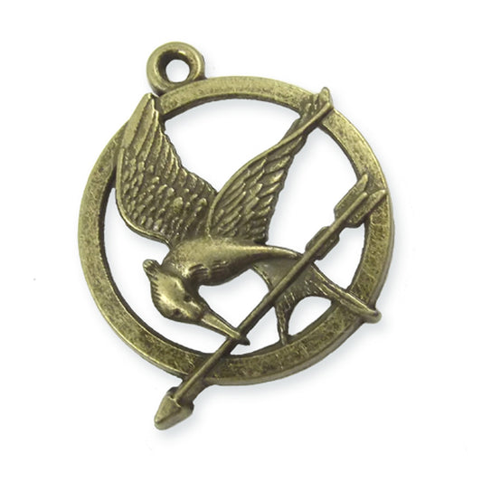 2 x Hunger games, antique bronze charms