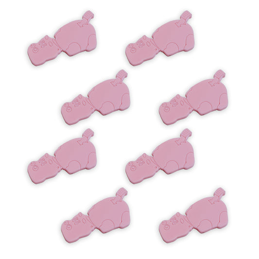 8 Hungry Hippo cabochons, laser cut