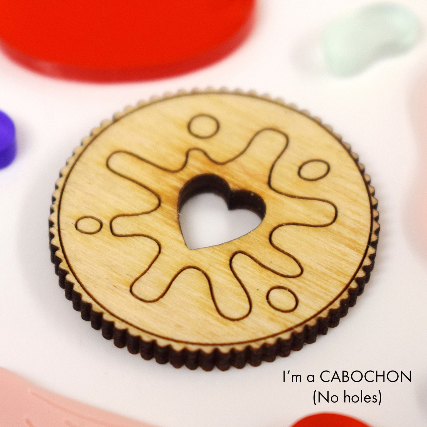 Cabochon Jammie dodger laser cut