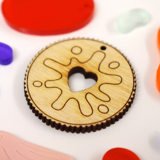 Jammie dodger style laser cut charm