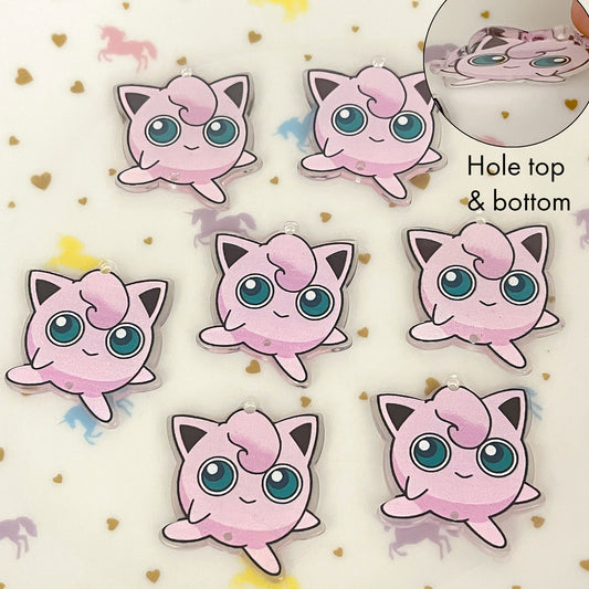 Jigglypuff printed clear link style charm