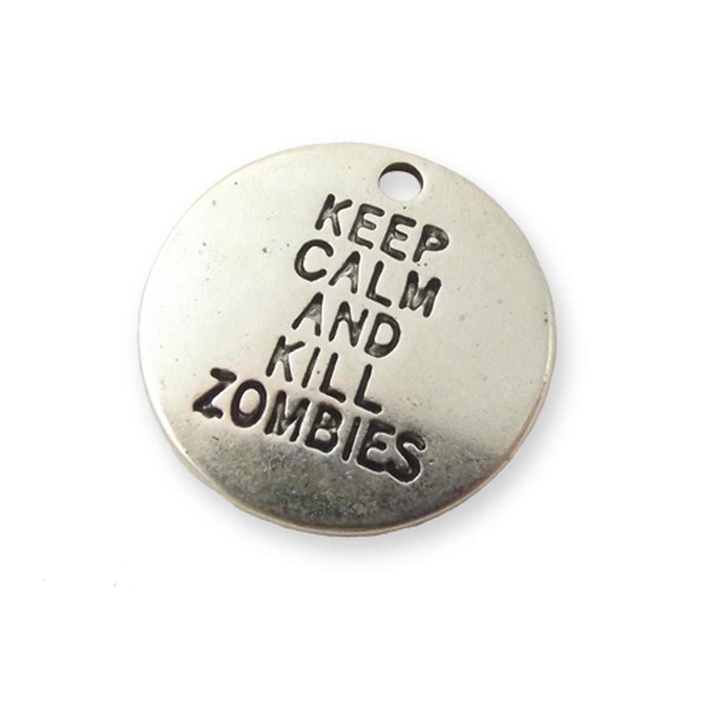 4 Keep calm and KILL ZOMBIES! silver colour charms