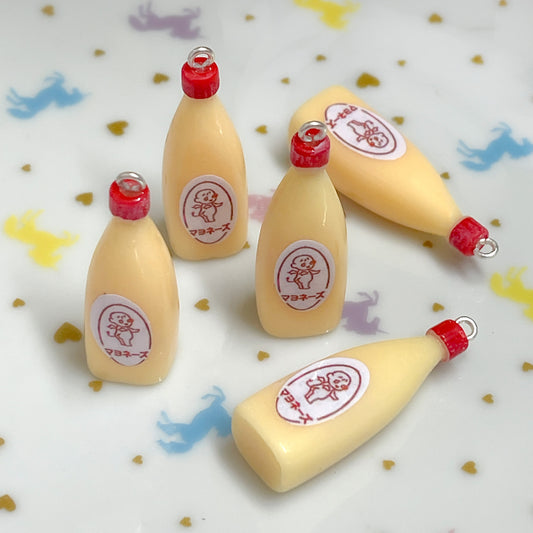 4 x Kewpie style Japanese Mayonnaise bottle mini charms