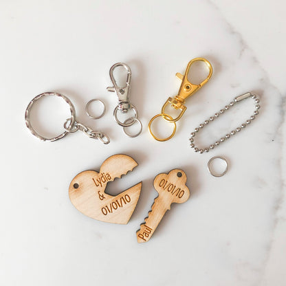 Personalised 'Key to my heart' keyring kit