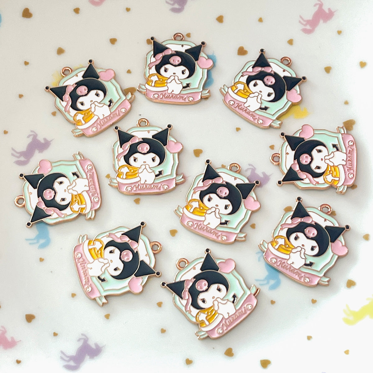 4 x Kuromi enamel charms