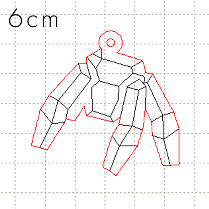 *LF*C* Rocky engraved charm, 6cm