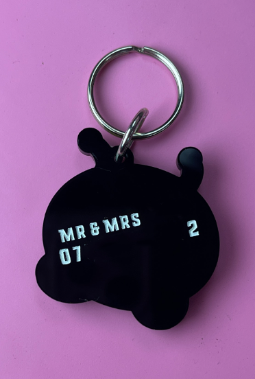 *LH*C* Mooncake double layer pet tag with engraved back