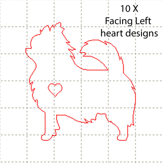 *LT*C* 10 x Dog Heart 4cm (Facing left) CABOCHON (WHOLESALE)