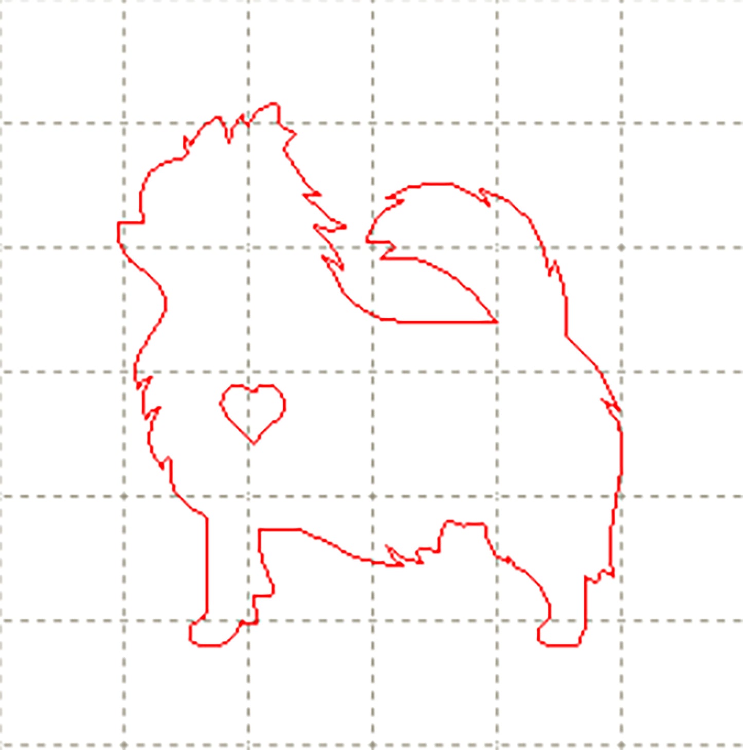 *LT*C* Dog Heart 4cm (Facing left), CABOCHON