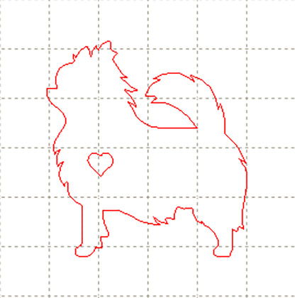 *LT*C* Dog Heart 4cm (Facing left), CABOCHON