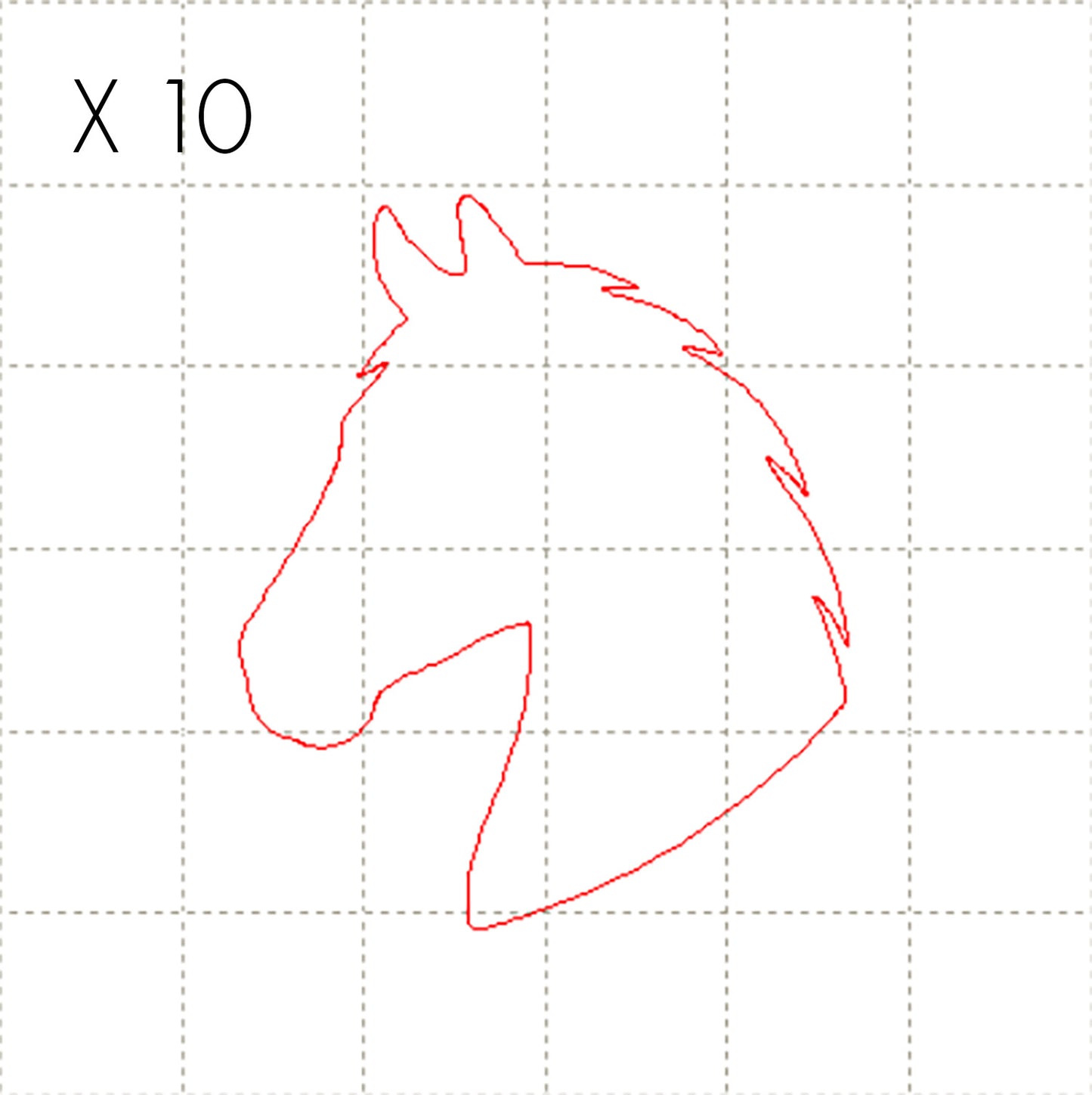 *LT*C* 10 x Horse head 4cm, CABOCHON (WHOLESALE)