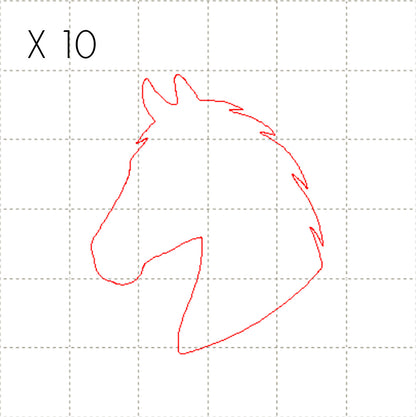*LT*C* 10 x Horse head 4cm, CABOCHON (WHOLESALE)