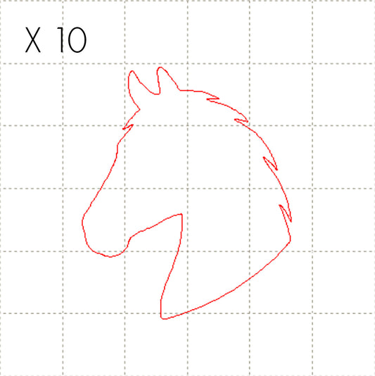 *LT*C* 10 x Horse head 4cm, CABOCHON (WHOLESALE)