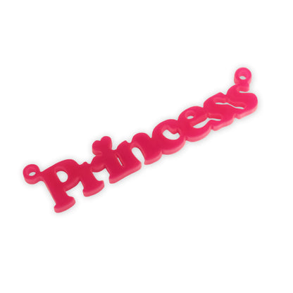 Princess laser cut word charm