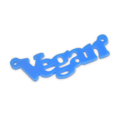 Vegan laser cut word charm