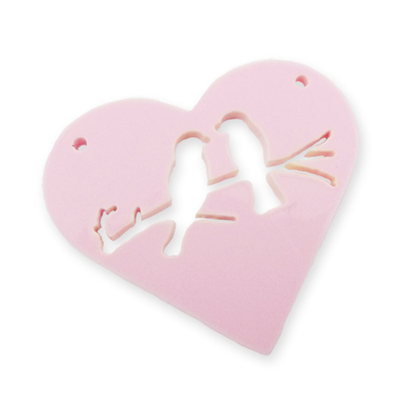 Love birds heart laser cut charm