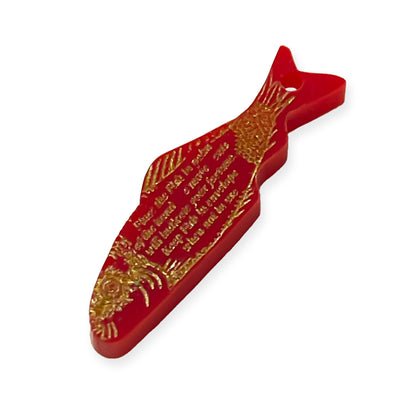 The 'Fortune Teller fish' colour engraved charm