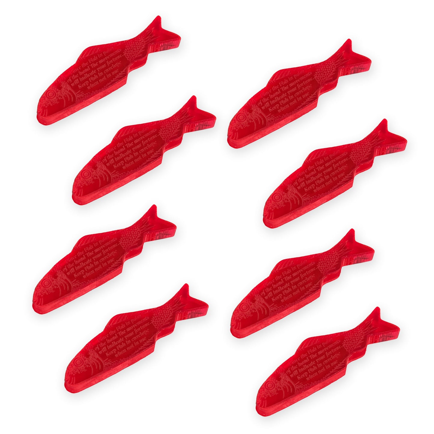 8 Fortune Teller fish cabs, laser cut