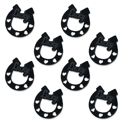 8 Lucky Horse Shoe cabochons, laser cut