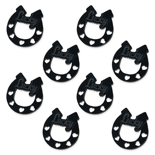 8 Lucky Horse Shoe cabochons, laser cut