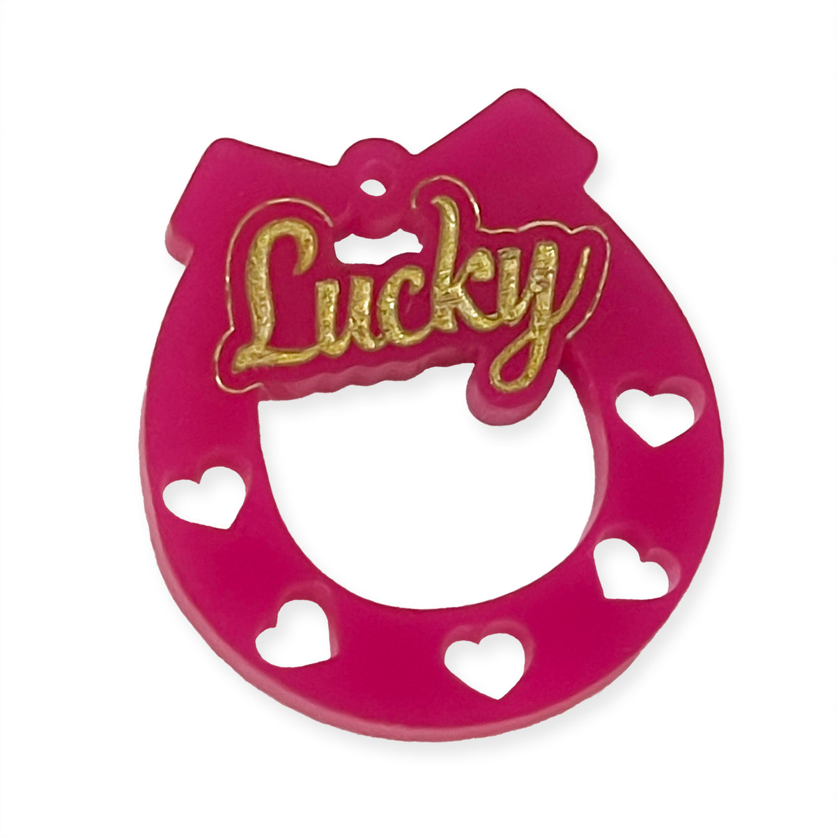 Lucky Horse Shoe laser cut colour engraved charm