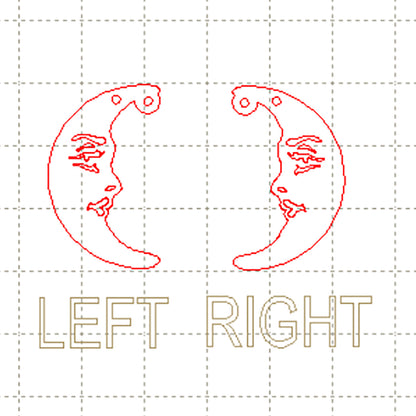 *MP*C* Crescent moon face with loop charm, 3cm