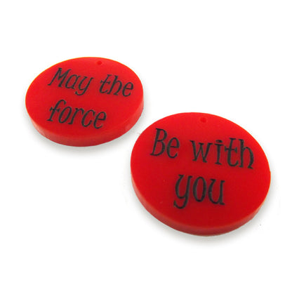 2 piece 'May the force be with you' laser cut charm set