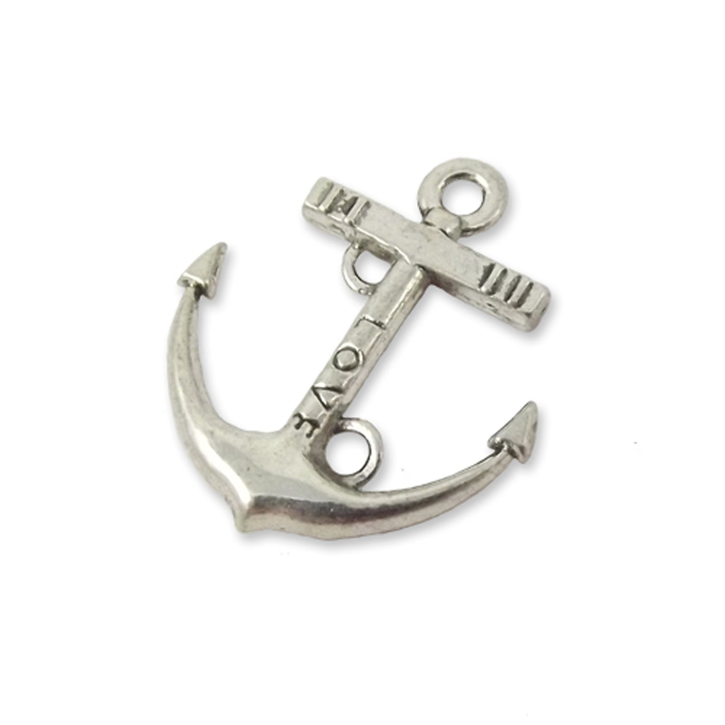 2 anchors with 3 hole design, silver colour